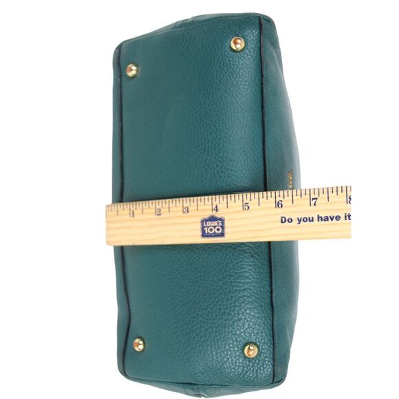 Vera Bradley GREEN BLACK REAL LEATHER ZIP AROUND SHOULDER BAG HANDBAG TOTE PURSE - Picture 13 of 16